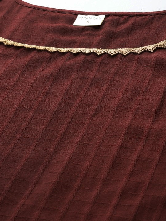 anayna Women Pure Cotton Kurta with Trousers & With Dupatta