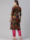 Readiprint Fashions Floral Printed Sequinned Pure Cotton Kurta