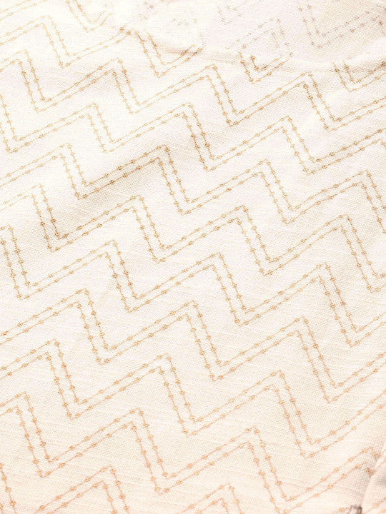 anayna Maroon & Golden Block Print Cotton Layered Maxi Nursing Dress