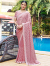 Satrani Striped Embroidered Fusion Saree