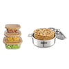 USHA SHRIRAM Borosilicate Food Container 3pcs + Insulated Steel Casserole 1.5L Microwave Safe Hot Roti Box
