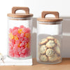 UMAI 1000ml Glass Jars with Wooden Lid | Set of 2 | Airtight | Kitchen Storage