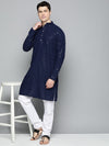 Jompers Men Floral Embroidered Chikankari Pure Cotton Kurta with Churidar