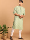 Vastramay Geometric Woven Design Pure Cotton Kurta with Pyjamas