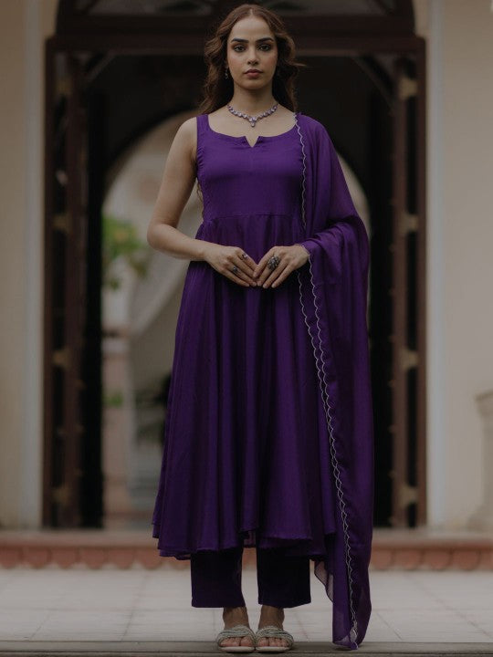 anayna Women Angrakha Kurta with Trousers & With Dupatta