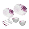 Melamine Dinner Set Pack of 20 Floral Design Serves 4 Purple White