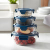 UMAI Borosilicate Glass Containers Set of 4 | Round | 420ml 660ml 950ml 1300ml | Airvent Lid