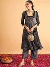 Shae by Sassafras Floral Yoke Design Thread Work A-Line Kurta