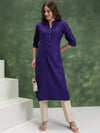 Vishudh Purple Chevron Embroidered Straight Kurta