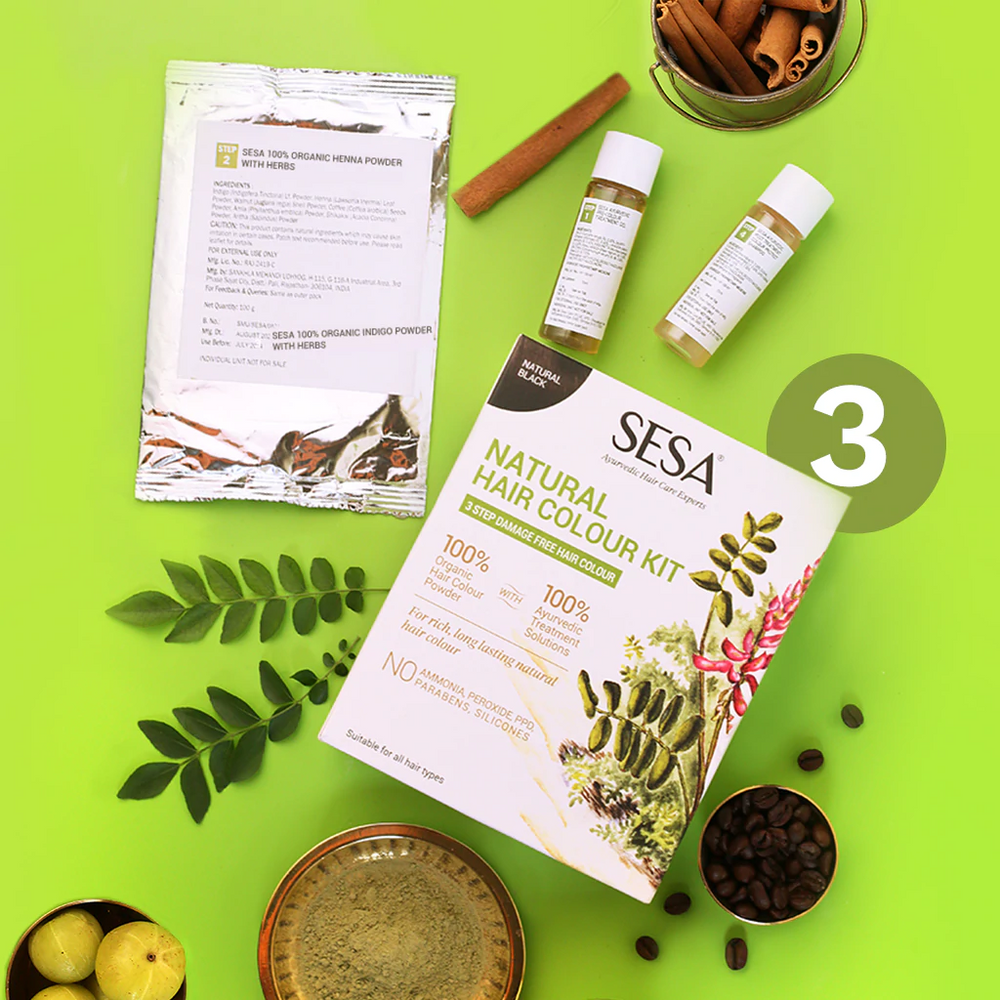 Sesa Ayurvedic 3Step Natural Hair Colour Kit Swadesii