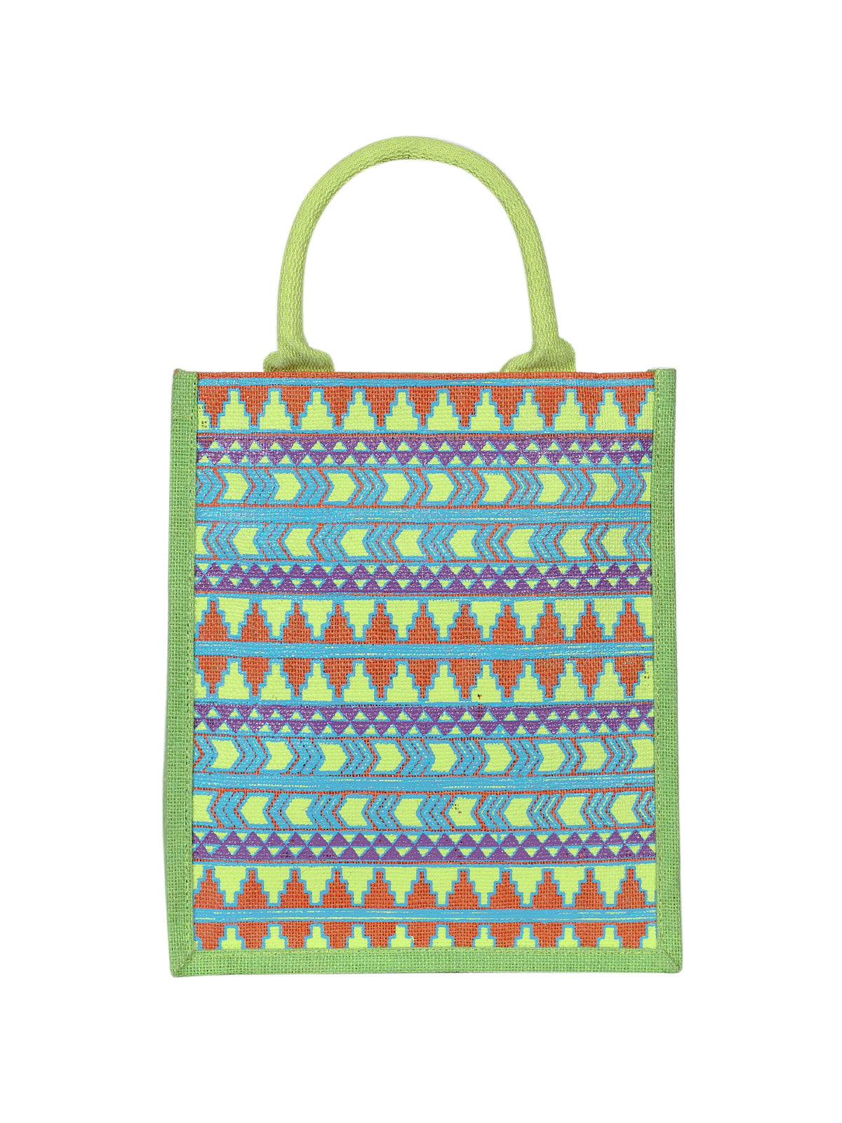 13 X 11 X 7 - AZTEC PRINT LUNCH BAG (B-064-GREEN)
