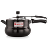 Nirlon Induction and Gas Compatible Hard Anodised Handi Shape Inner Lid Aluminium Pressure Cooker, 3 Litre, Black