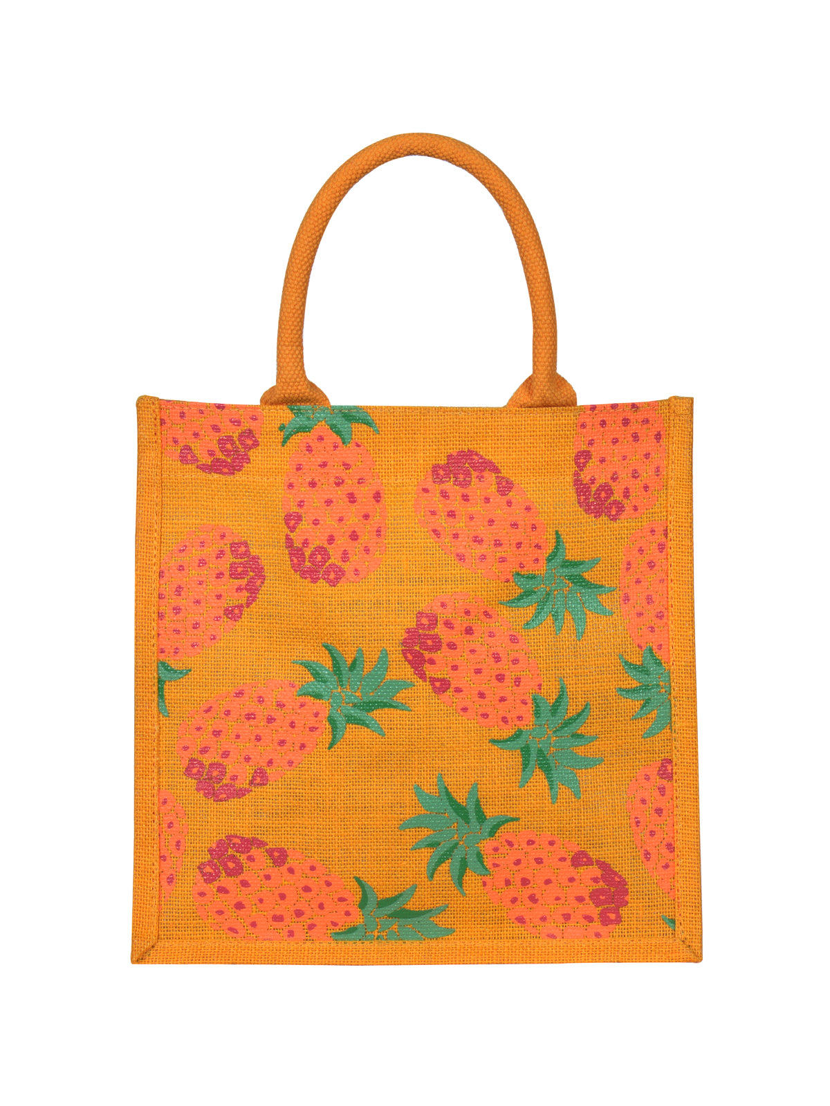 12 X 12 X 7 - PINEAPPLE PRINT LUNCH BAG (B-136-YELLOW)