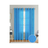 Cortina Polyster Transparent Curtain Set | Window Installation | 7 Feet Window Curtain | Set of 2 | Blue