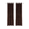 Cortina Plain Velvet Curtains With Metal Eyelet | Soft & Smooth | 7 Ft Long | Set of 2 | Brown