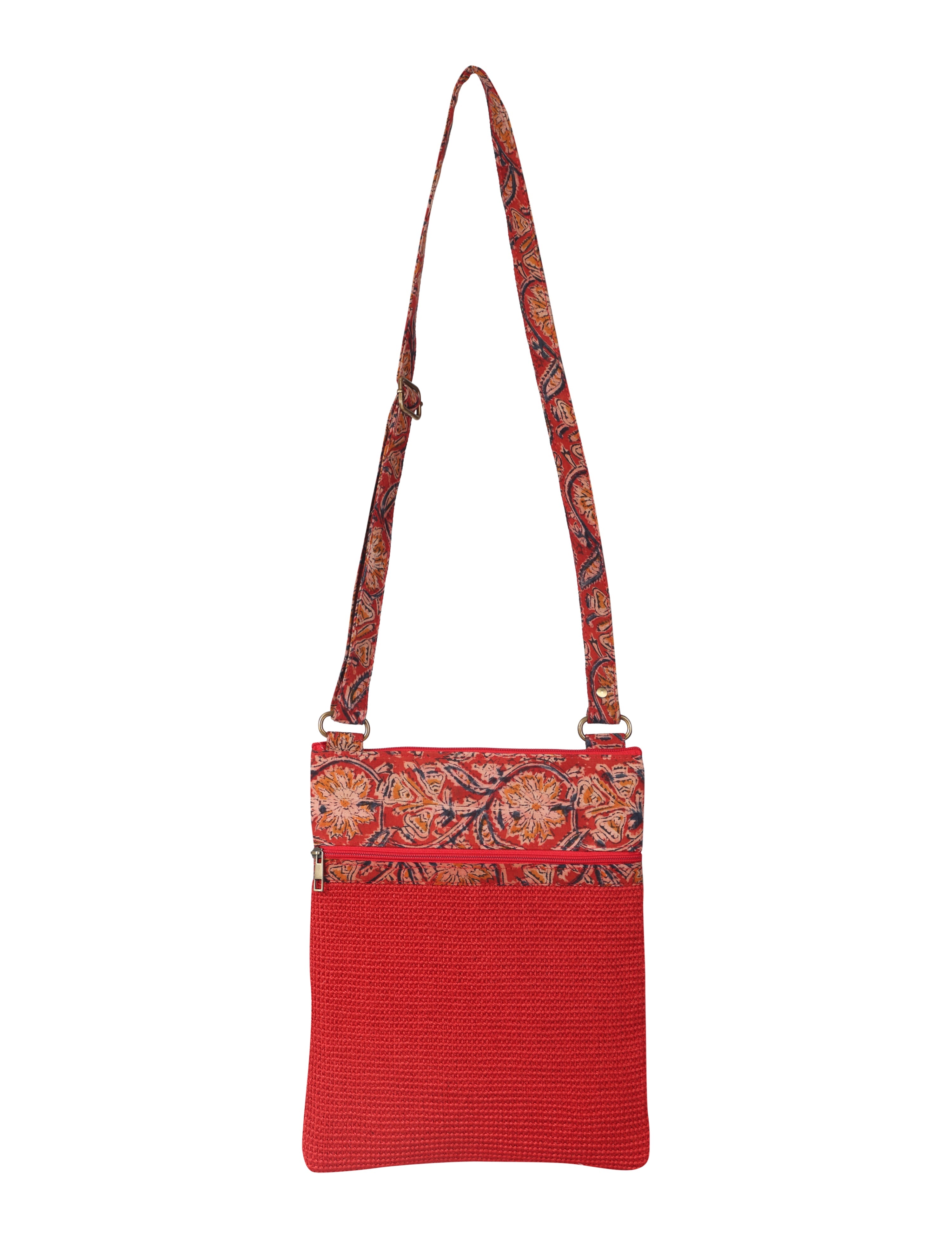 JUTE COTTAGE DOBBY SLING BIG, SUSTAINABLE, ECO-FRIENDLY, 100% GENUINE JUTE, STYLISH (RED 13X11)