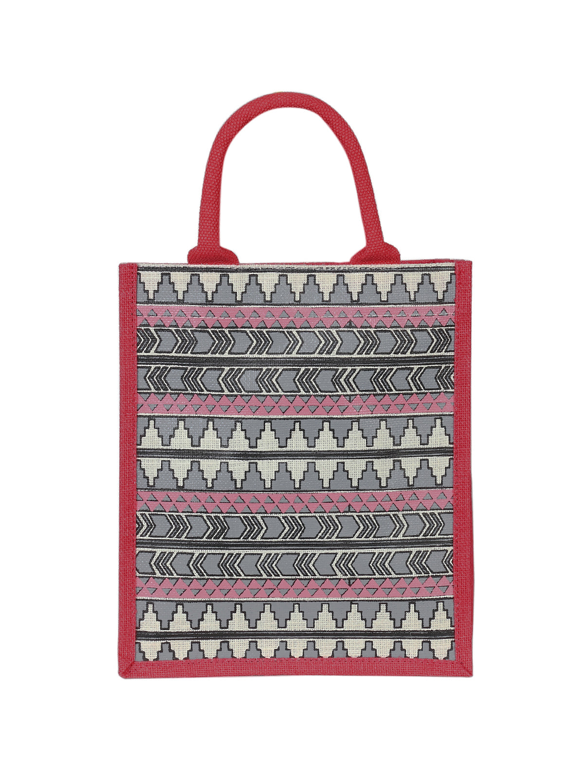 13 X 11 X 7 - AZTEC PRINT LUNCH BAG (B-064-PINK)