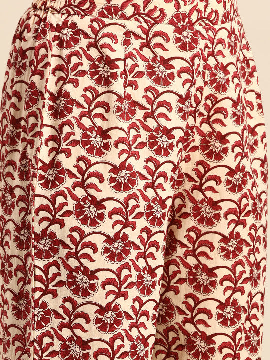 Printed Regular Pure Cotton Kurta with Trousers & With Dupatta