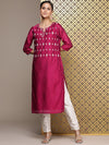 House of Pataudi Yoke Design Sequined Jashn Kurta