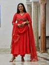 Urbanstree Shabana Kurta Red (Set of 3)
