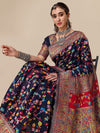 Sangria Floral Printed Pure Silk Saree