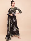 Sangria Floral Sequinned Pure Georgette Saree