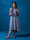 Likha Blue Silver Printed High Low Kurta