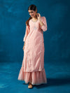 Likha Peach Zardozi Hand Embroidered Kurta & Sharara LIKSKD94 (Set of 2)