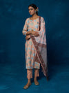 Likha Peach Printed Kurta, Pant & Dupatta LIKSKD210 (Set of 3)