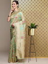 House of Pataudi Woven Design Floral Zari Organza Banarasi Saree
