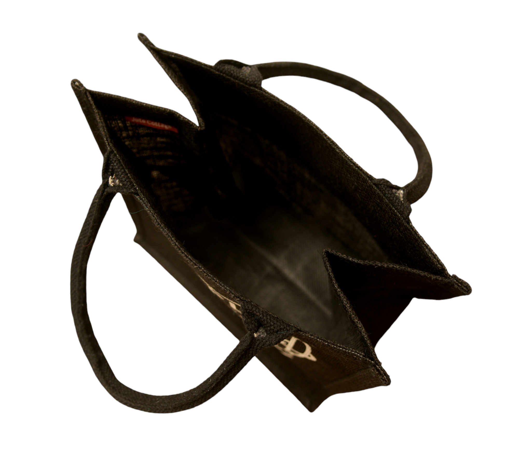 JUTE COTTAGE LOVE TO EAT PRINT LUNCH ZIPPER, SUSTAINABLE, ECO-FRIENDLY, 100% GENUINE JUTE, STYLISH (BLACK 12X12X7)