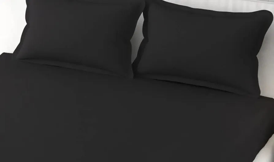 Trance Home Linen 100% Cotton 78x72 inch King Elastic Fitted Bedsheet | 400TC Soft Durable Plain Fitted Elastic Bed Sheet with 2 Pillow Covers 