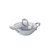 Meyer Select Nickel Free Stainless Steel Kadai with Glass Lid 22cm |1.91 Liters Silver