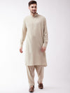 Vastramay Men Beige Regular Kurta with Patiala