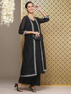 House of Pataudi Solid Sleeveless Regular Jashn Kurta with Palazzos & Jacket