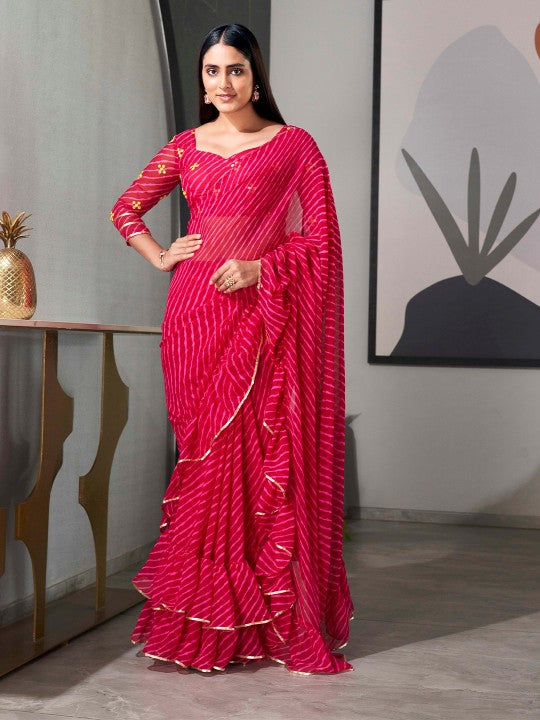 Tikhi Imli Leheriya Gotta Patti Saree