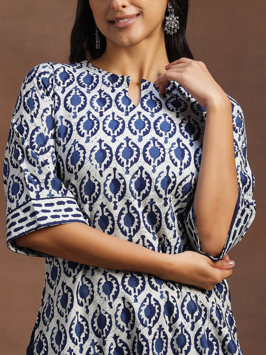 Libas Ethnic Motifs Printed Straight Pure Cotton Kurta with Palazzos & Dupatta