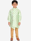 Pro Ethic Style Developer Boys Green Printed Kurta with Churidar