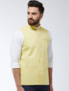 Sojanya Men Yellow Solid Nehru Jacket