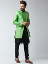 Sojanya Men Black & Green Solid Sherwani Set