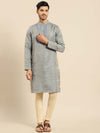 Amodh by Kisah Men Grey Kurta (Set of 2)