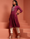 IMARA Ethnic Motifs Printed Zari Anarkali Kurta