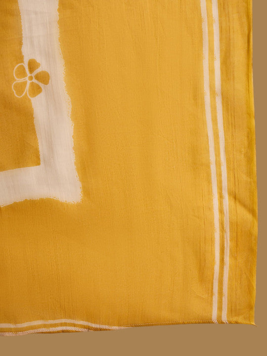 Sangria Women Striped Pure Cotton Straight Kurta & Trousers With Printed Dupatta