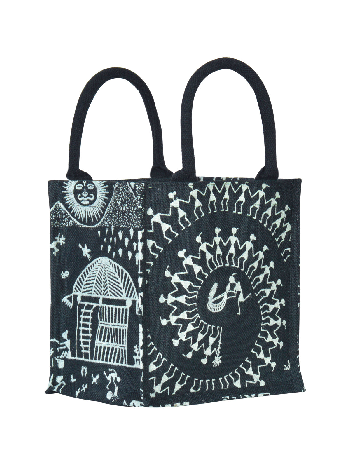 10 X 10 X 7 - ZIPPER WARLI BAG ZIPPER LUNCH (B-096- TURQUOISE BLUE)