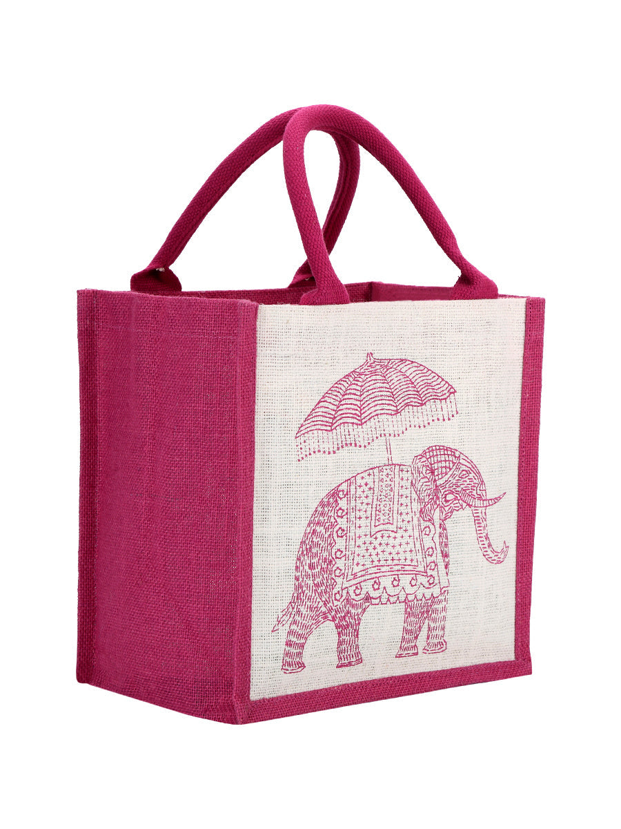 10 X 10 X 7 - ELEPHANT PRINT ZIPPER (B-074-BRIGHT BLUE)