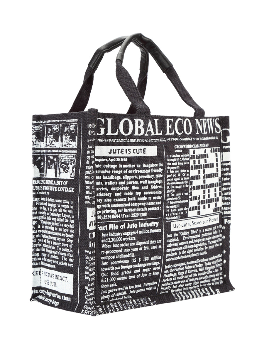 JUTE COTTAGE GLOBAL LUNCH BAG SUSTAINABLE, ECO-FRIENDLY, STYLISH JUTE BAG, 100% GENUINE JUTE (WHITE 10X10X6)