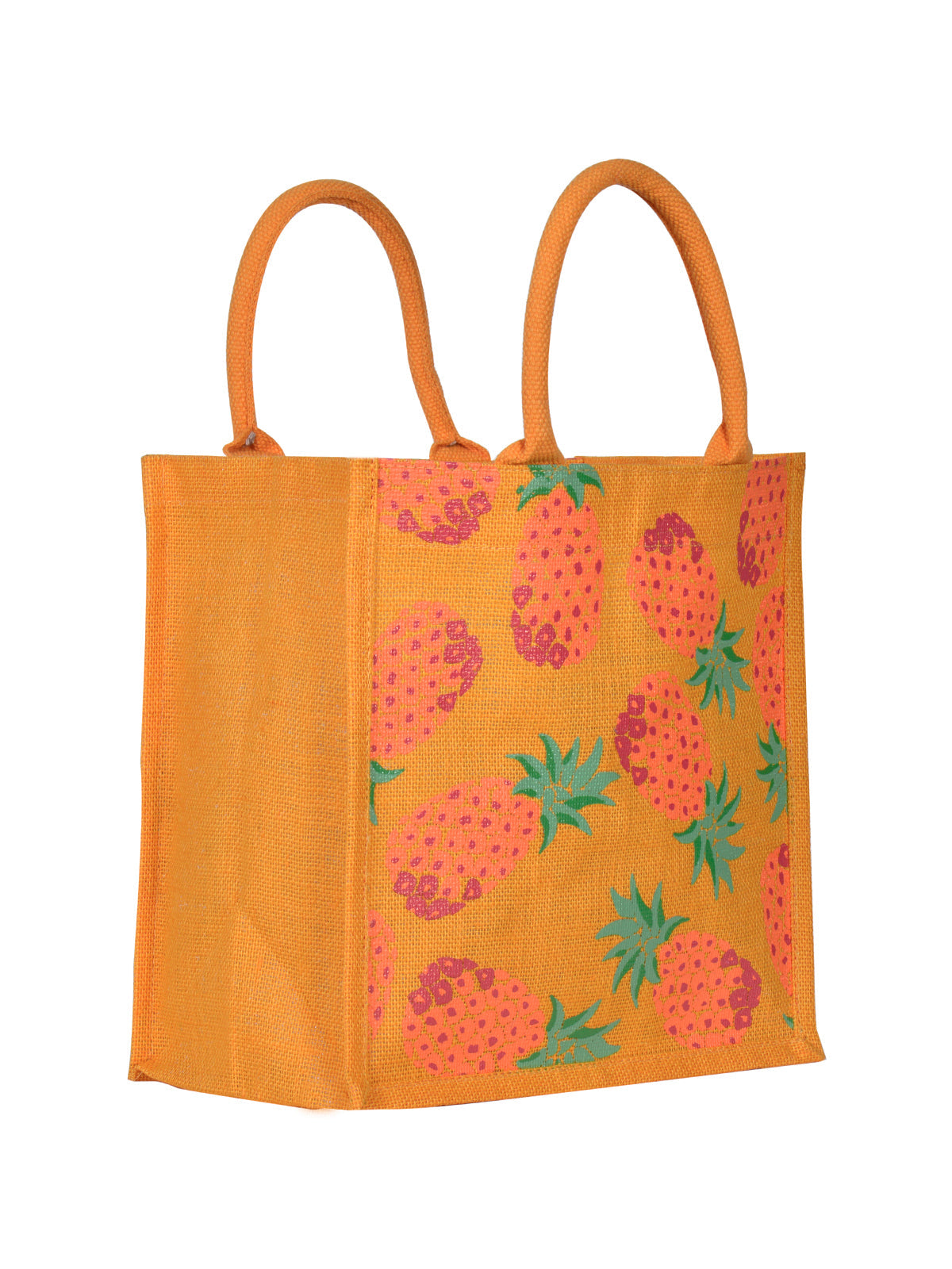 12 X 12 X 7 - PINEAPPLE PRINT LUNCH BAG (B-136-YELLOW)