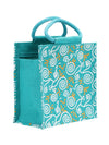 Jute Cottage All Over New Print 2 Colour Zipper Lunch Bag