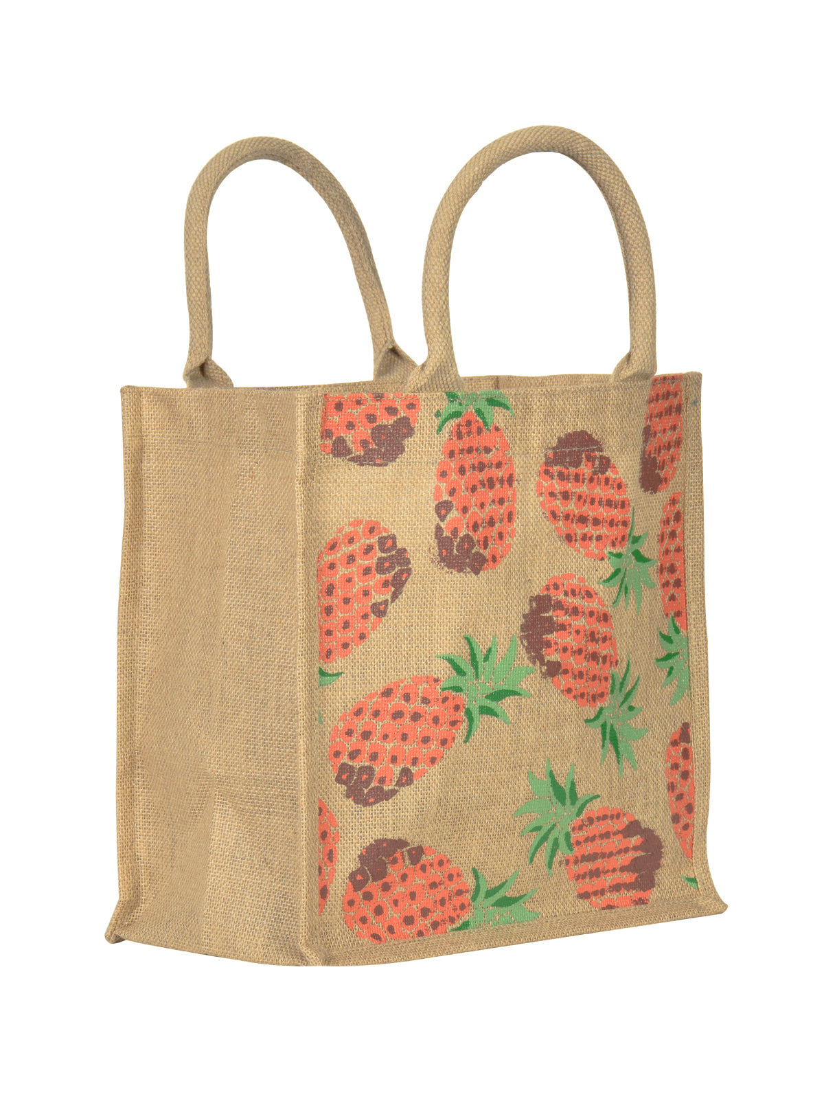12 X 12 X 7 - PINEAPPLE PRINT LUNCH BAG (B-136-YELLOW)