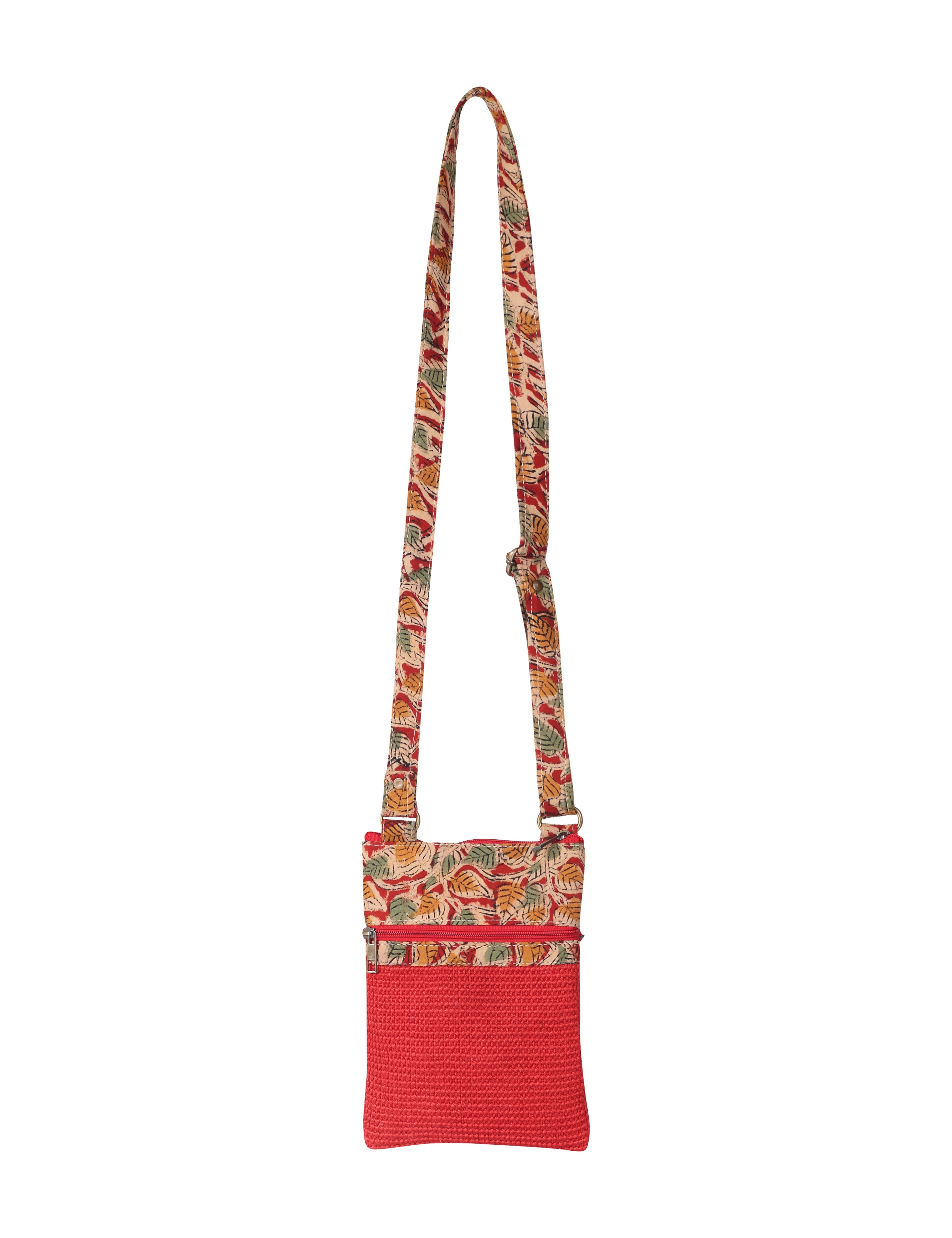 JUTE COTTAGE DOBBY SLING BAG SMALL, SUSTAINABLE, ECO-FRIENDLY, 100% GENUINE, STYLISH JUTE BAG (RED 9X7)
